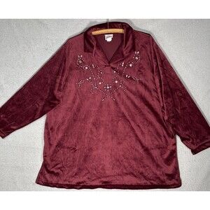 Vintage Sweet Blondie Women’s Size 2X Blouse 70s Inspired Retro Velvet Holiday